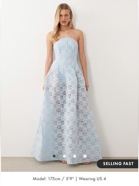NEW SOLD OUT Strapless Light Blue Lace Ball Gown Dress